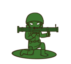 green toy soldier animated sticker #12788175
