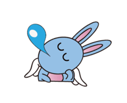 Alien baby cute fly rabbit sticker #12789542