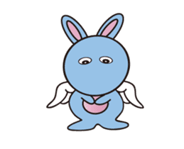 Alien baby cute fly rabbit sticker #12789544