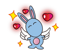 Alien baby cute fly rabbit sticker #12789545