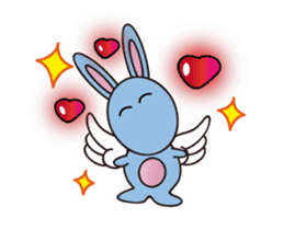 Alien baby cute fly rabbit sticker #12789545