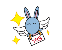Alien baby cute fly rabbit sticker #12789547