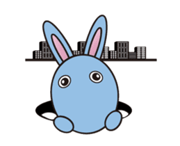 Alien baby cute fly rabbit sticker #12789550