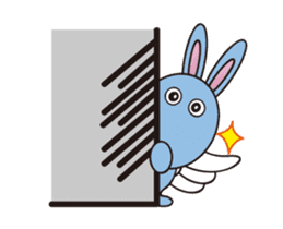 Alien baby cute fly rabbit sticker #12789552