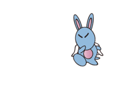 Alien baby cute fly rabbit sticker #12789555