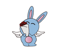 Alien baby cute fly rabbit sticker #12789556