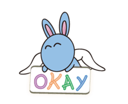 Alien baby cute fly rabbit sticker #12789559