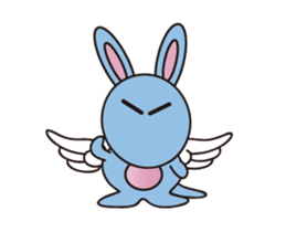 Alien baby cute fly rabbit sticker #12789562