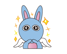 Alien baby cute fly rabbit sticker #12789563