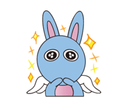 Alien baby cute fly rabbit sticker #12789563