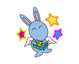 Alien baby cute fly rabbit sticker #12789564