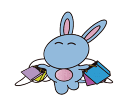 Alien baby cute fly rabbit sticker #12789565