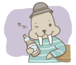 Hipster Walrus by puimake sticker #12790427