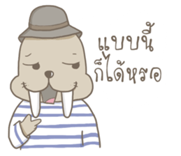 Hipster Walrus by puimake sticker #12790431