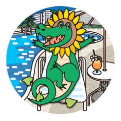 Sunflower and alligator