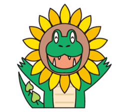 Sunflower and alligator sticker #12794838