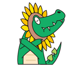Sunflower and alligator sticker #12794839