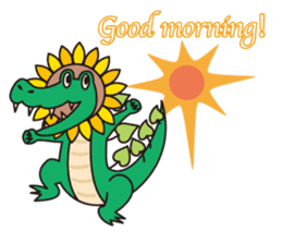 Sunflower and alligator sticker #12794840