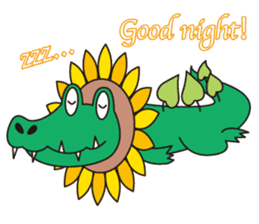 Sunflower and alligator sticker #12794841