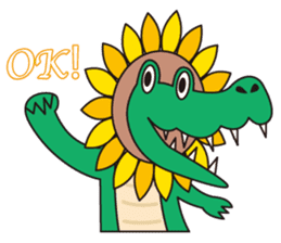 Sunflower and alligator sticker #12794842