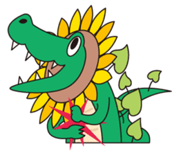 Sunflower and alligator sticker #12794843
