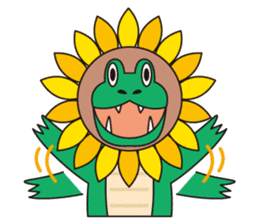 Sunflower and alligator sticker #12794844