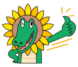 Sunflower and alligator sticker #12794845