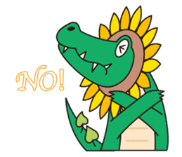 Sunflower and alligator sticker #12794846