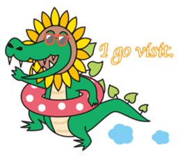 Sunflower and alligator sticker #12794847