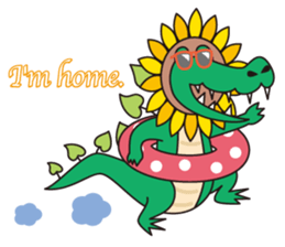 Sunflower and alligator sticker #12794848