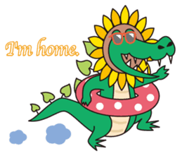 Sunflower and alligator sticker #12794848