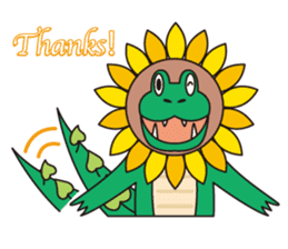 Sunflower and alligator sticker #12794849