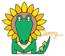 Sunflower and alligator sticker #12794850