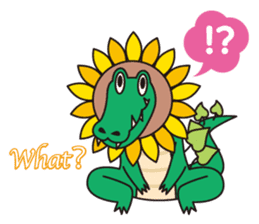 Sunflower and alligator sticker #12794851