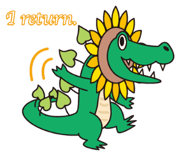 Sunflower and alligator sticker #12794852