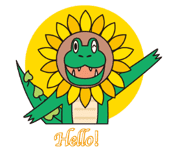 Sunflower and alligator sticker #12794853