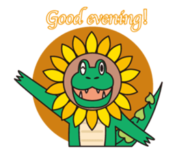Sunflower and alligator sticker #12794854