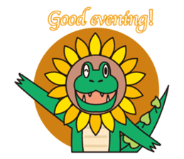Sunflower and alligator sticker #12794854