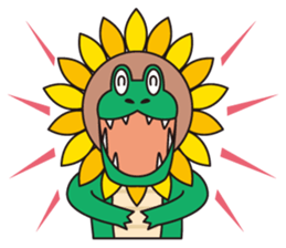 Sunflower and alligator sticker #12794856