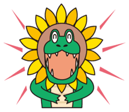 Sunflower and alligator sticker #12794856