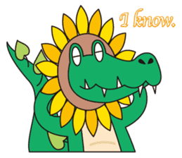 Sunflower and alligator sticker #12794857
