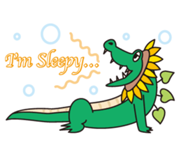 Sunflower and alligator sticker #12794858