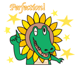 Sunflower and alligator sticker #12794859