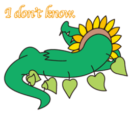 Sunflower and alligator sticker #12794861