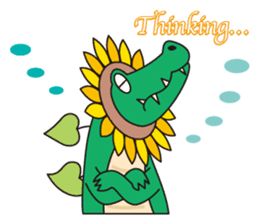 Sunflower and alligator sticker #12794862