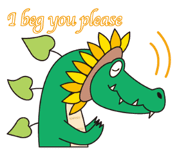 Sunflower and alligator sticker #12794863