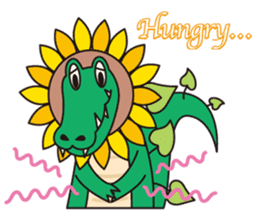 Sunflower and alligator sticker #12794864