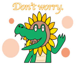 Sunflower and alligator sticker #12794865