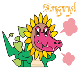 Sunflower and alligator sticker #12794866