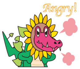 Sunflower and alligator sticker #12794866